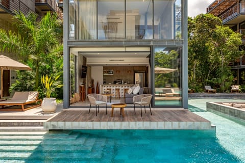 View from swim up pool. 
