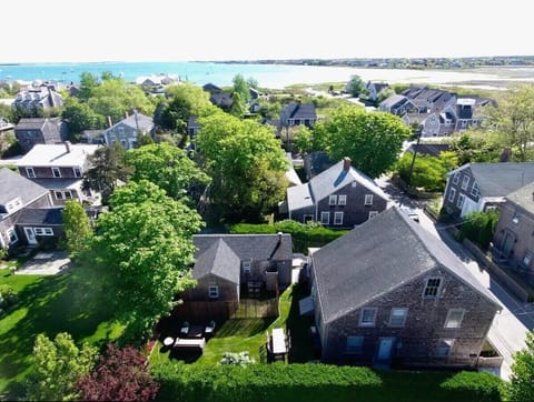 Our home is in the foreground. It includes a main house and guest cottage