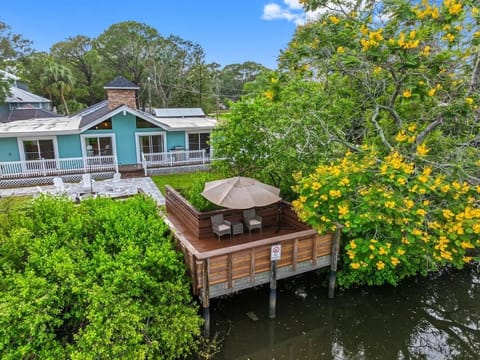 Water view from the canal and patio