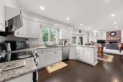 The open kitchen offers ample space & every home comfort​