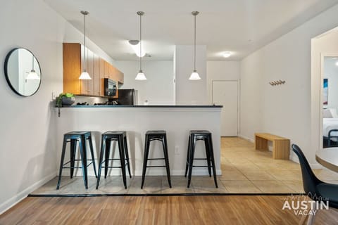 A peek at the heart of the home. Kitchen to the left, front door straight ahead!