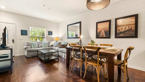 Open-layout living and dining area 