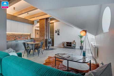 Cool and colorful living room of Apt. 4b.