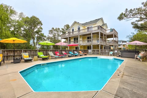 WH580: Shore Thing | Exterior | Pool | Seating | Hot Tub