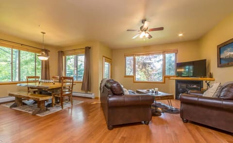 Open living and dining room