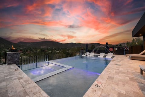 Enjoy the stunning Sedona sunset while relaxing in the spa or lounging by the pool