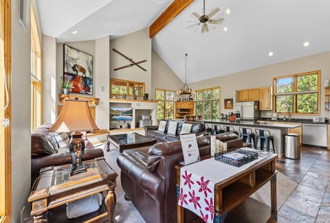 
Living room (main floor): Gas fireplace, Smart TV, radiant heat, no A/C