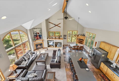 
Living room (main floor): Gas fireplace, Smart TV, radiant heat, no A/C