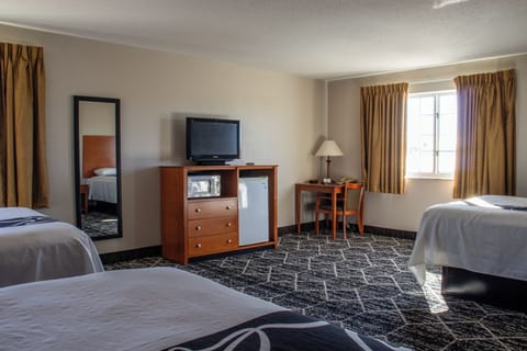 Desk, laptop workspace, free WiFi, bed sheets