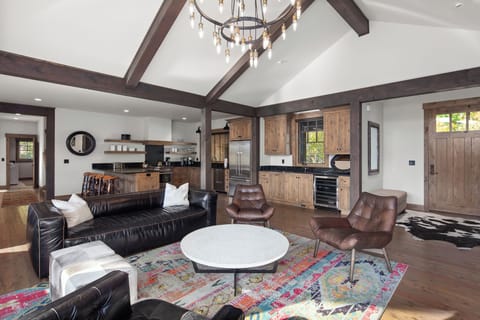 Stretch out on plush seating in the open-concept lounge area.