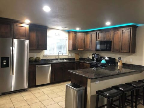 Large stocked up kitchen with everything you need including coffee & creamer