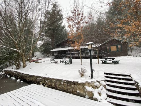 Snow-covered winter views of Hemlock, with a quiet Adirondack backdrop.
