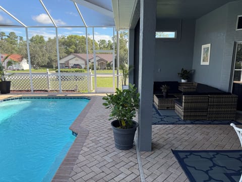 Beautiful pool and covered lanai