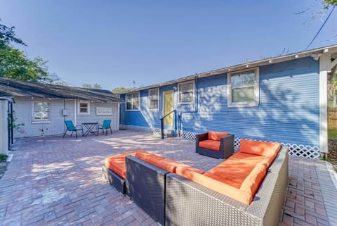 Spacious adjoined backyard for the History Bungalow and Secondary Suite. The backyard features a lounging and dining area with a Stainless Steel Grill.