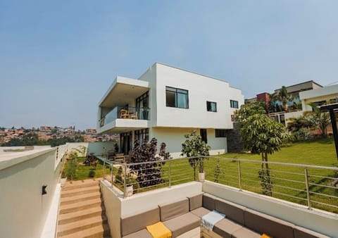 One of the few properties with a large garden and 2 level terraces 
