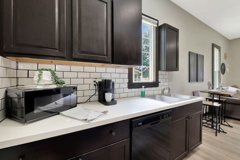 Modern Kitchen with plenty of countertop space for cooking.