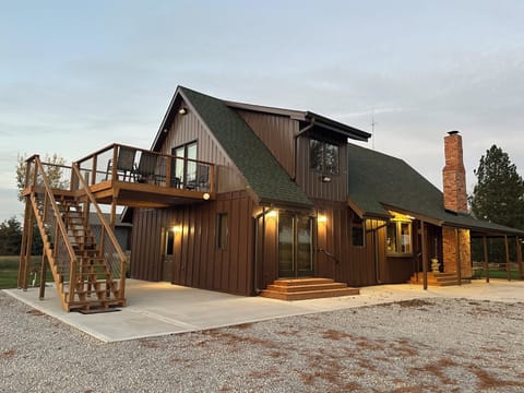 The comforts of home are waiting here for you in this cabin on the prairie.