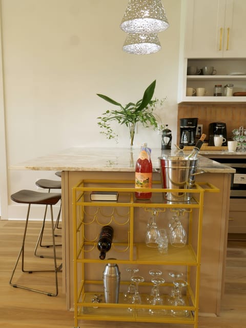 Bar seating and bar cart 
