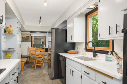 Enjoy a more relaxed dining experience with the casual table in the kitchen