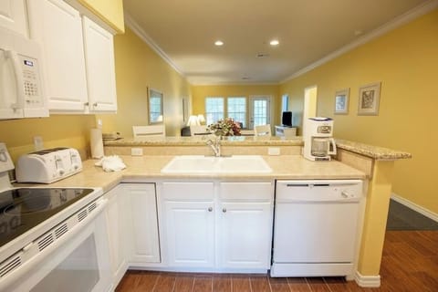 Prepare family meals with generous counters and full-size appliances.