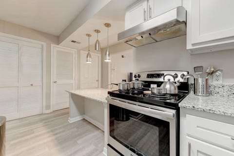 Cooking space w/ a stove, oven, and prep areas ready for home-style meals.