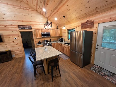 Bar top dining with 4 bar stools