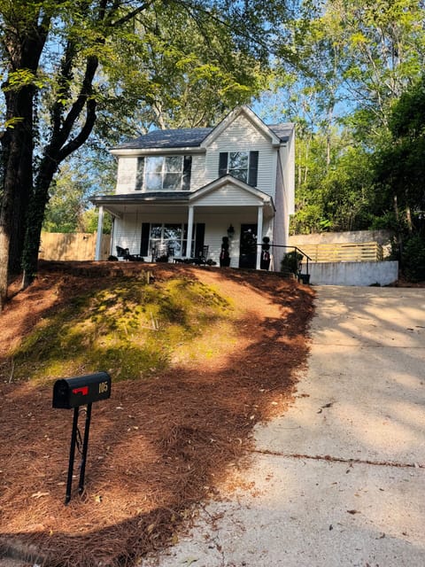 Driveway is steep flat at the top