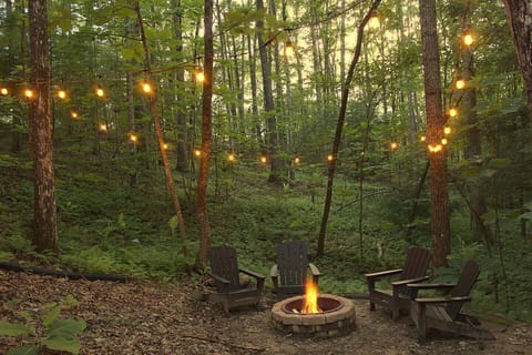 Secluded fire pit to relax after a day of adventure.