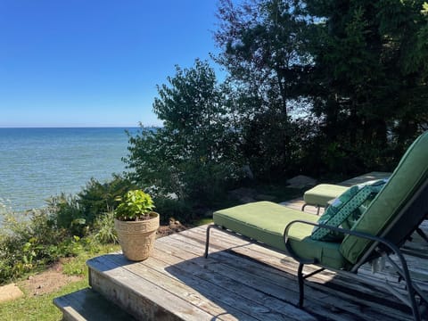 Deck view on bluff overlooking Lake Huron