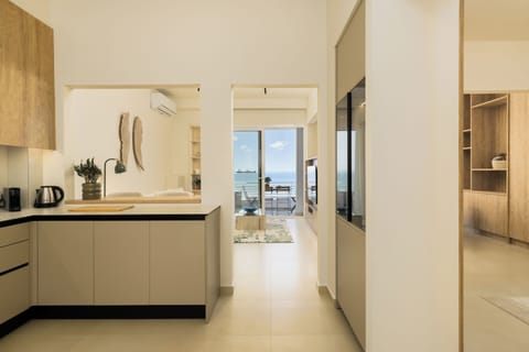 Apartment, 2 Bedrooms, Balcony, Sea View | Private kitchen | Espresso maker, electric kettle