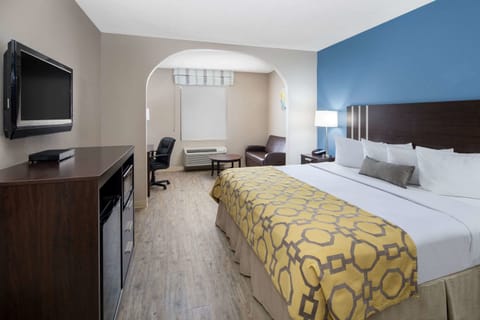 Room, 1 King Bed, Smoking | Desk, laptop workspace, blackout drapes, iron/ironing board