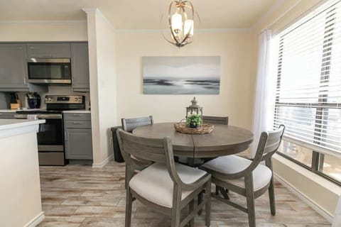 Seating for four in the dining room.