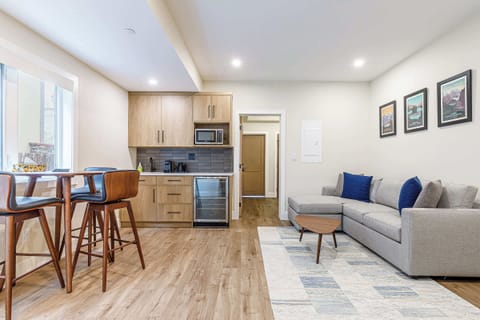 Bright, open-concept living and dining area.