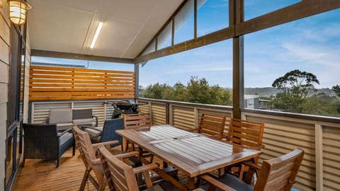 Deck with water views