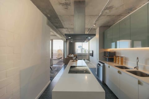 Three Bedroom Apartment | Private kitchen | Full-size fridge, microwave, oven, stovetop