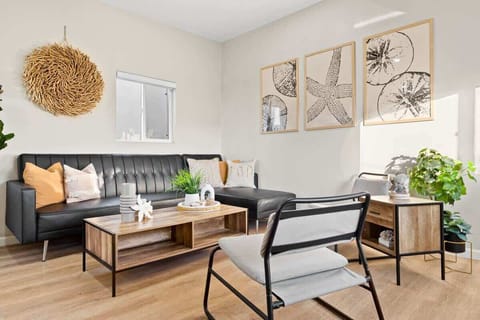 Cozy lounge setup with warm accents