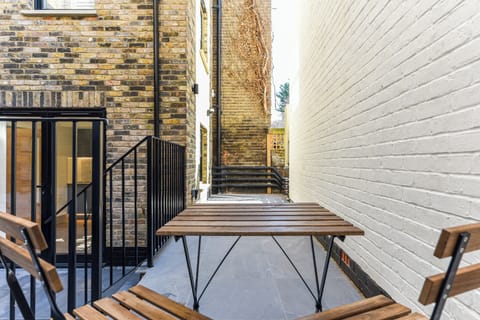 Communal patio with seating area