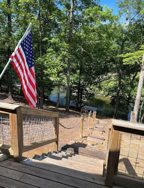 Steps down to the water