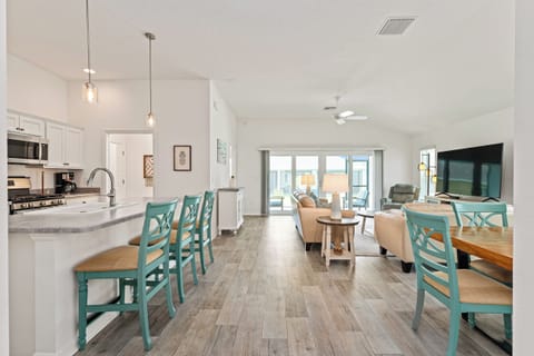 Coming into the Common Area with the Kitchen, Living Room and Dining Area