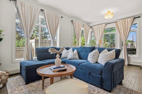 Pull out couch can sleep two people. Blackout curtains on all the windows!