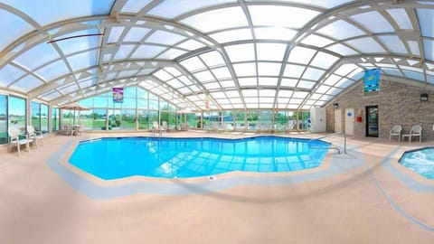 Indoor pool, open 8 AM to 11 PM, sun loungers