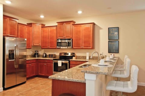 The home features a fully equipped kitchen with all the essentials you need to prepare home-cooked meals during your stay.