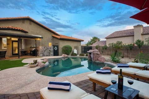 Enjoy the pool and rest by the lounge area.