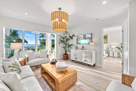 Easy flow from living to restful retreat—where ocean views meet cozy comfort just steps away.