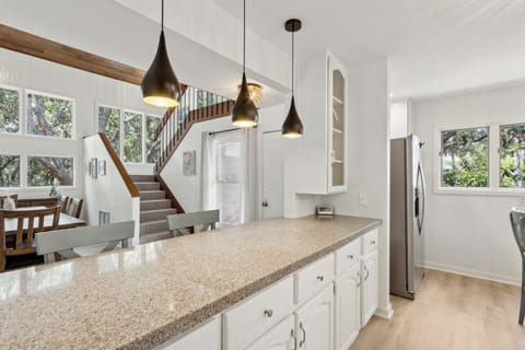 Island space with bar type seating