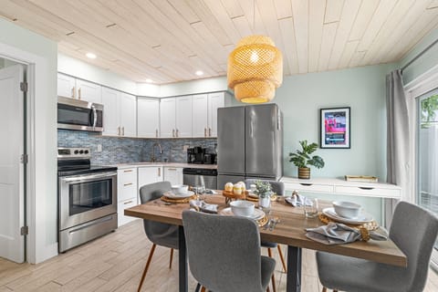 Enjoy your meals in this fresh dining area.