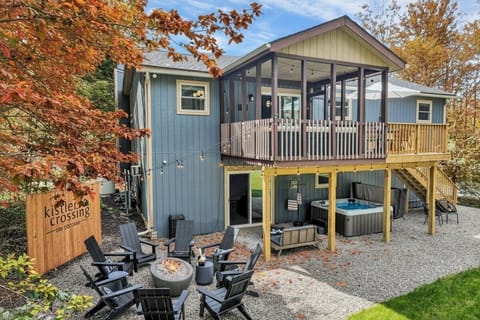 Cozy retreat that's perfect for fall with deck, hot tub, and fire pit