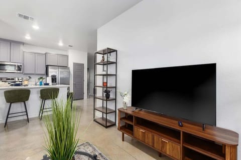 Living Room: Bright and airy space with modern decor, perfect for relaxation or a movie night!