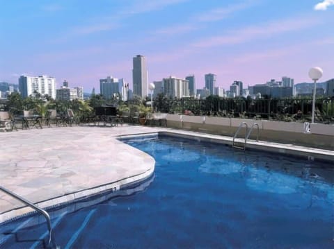 Pool with skyline view 