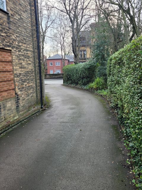 pathway into the courtyard where you park on next image